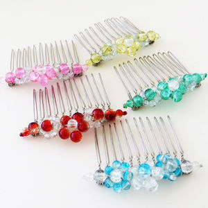 NEW Set of 5 Glass Bead Haircombs